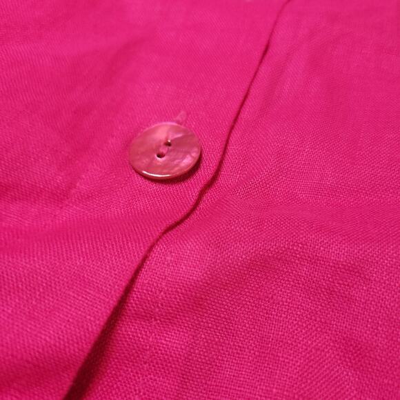 Choices Skirt Women Medium A Line Pink Barbiecore Linen Button Front Maxi Modest - Picture 3 of 12